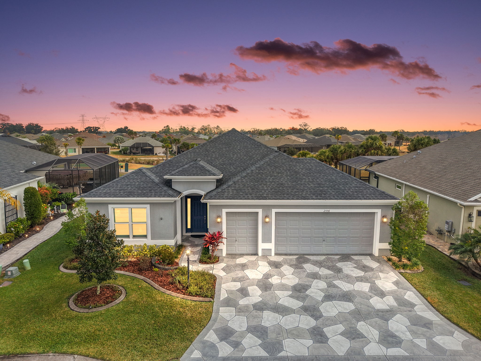 Twilight Front Elevation