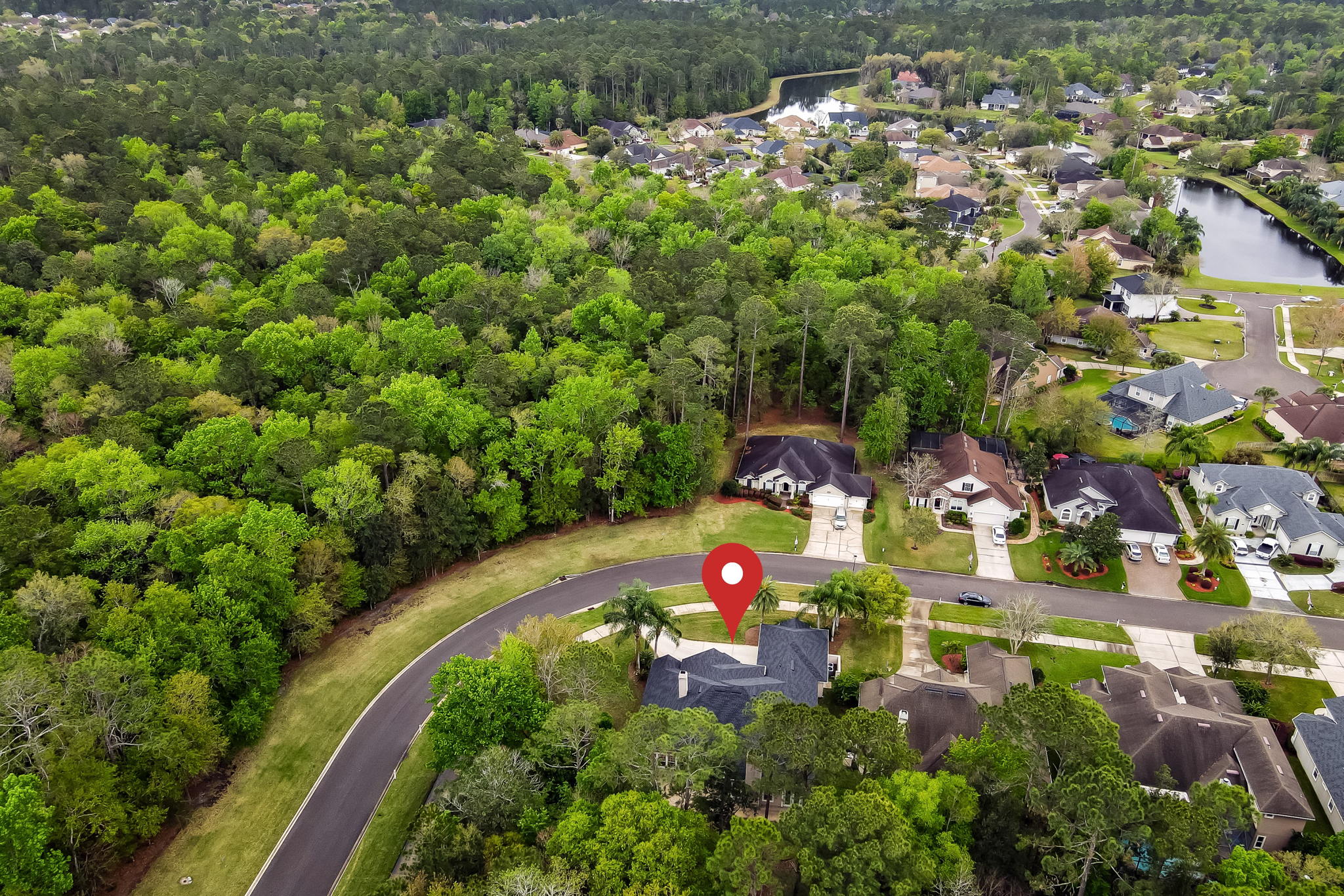 Aerial View With Pin