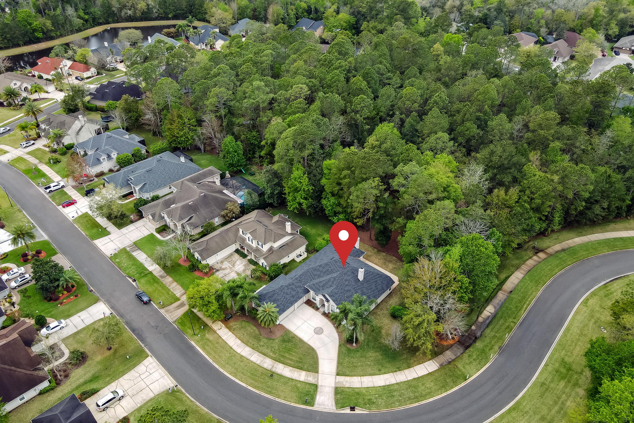 Aerial View With Pin