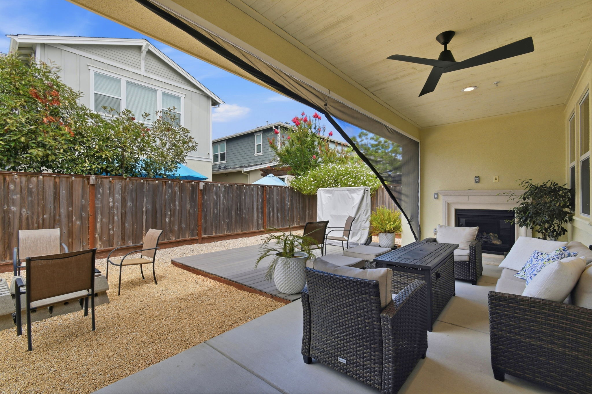 California Room with Outdoor Fireplace