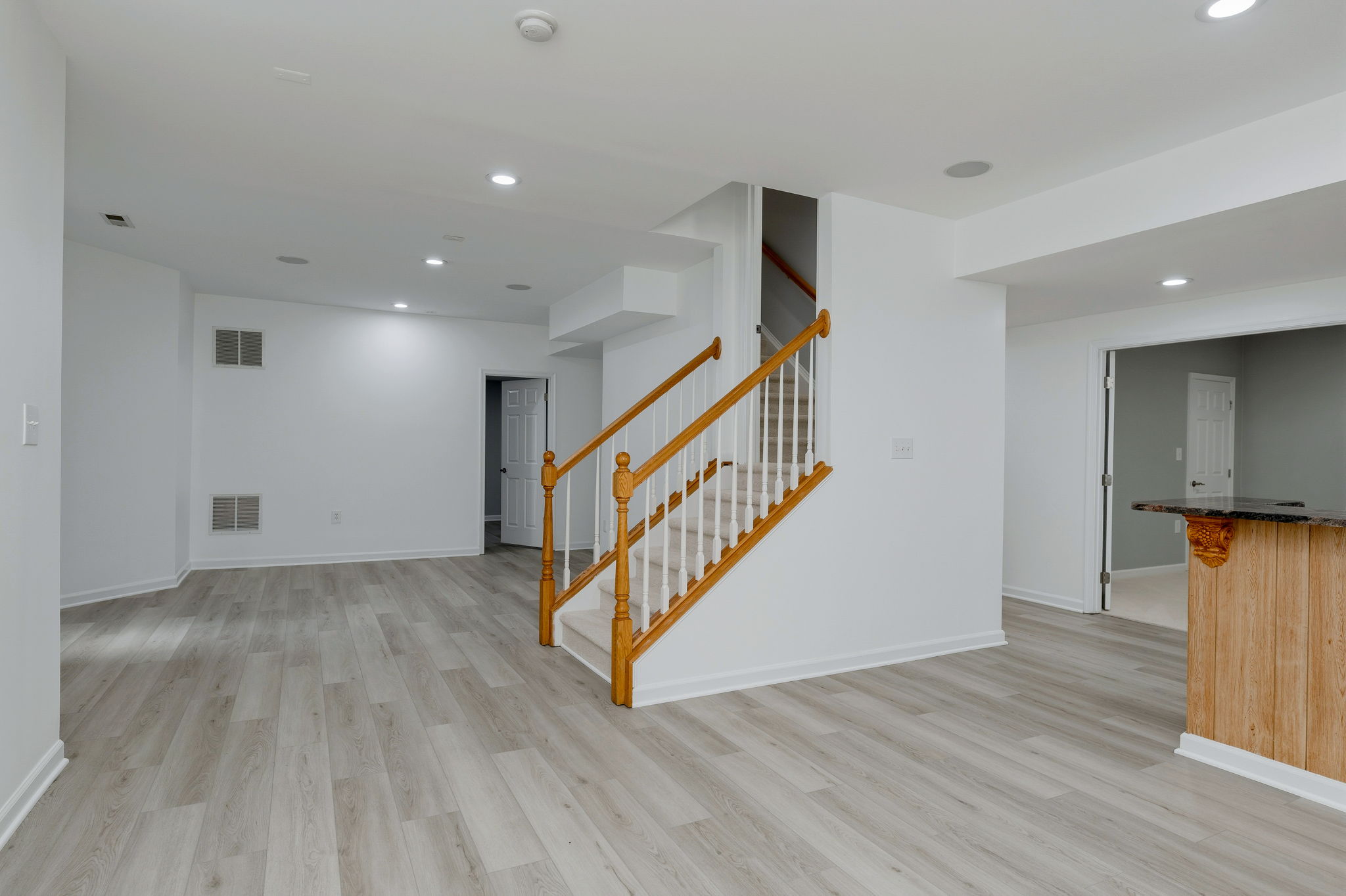 Basement with brand new floors!