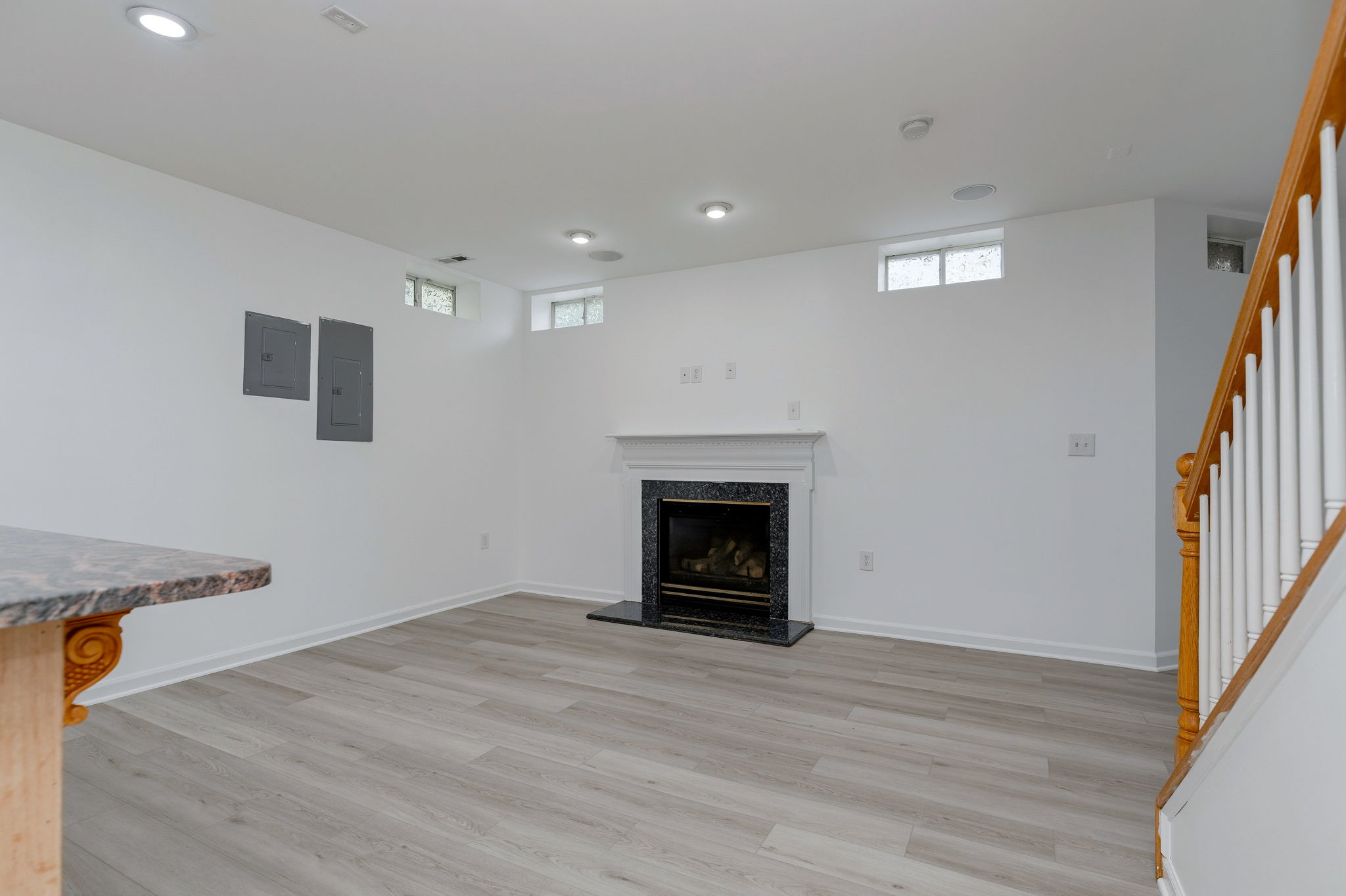 Basement fireplace!