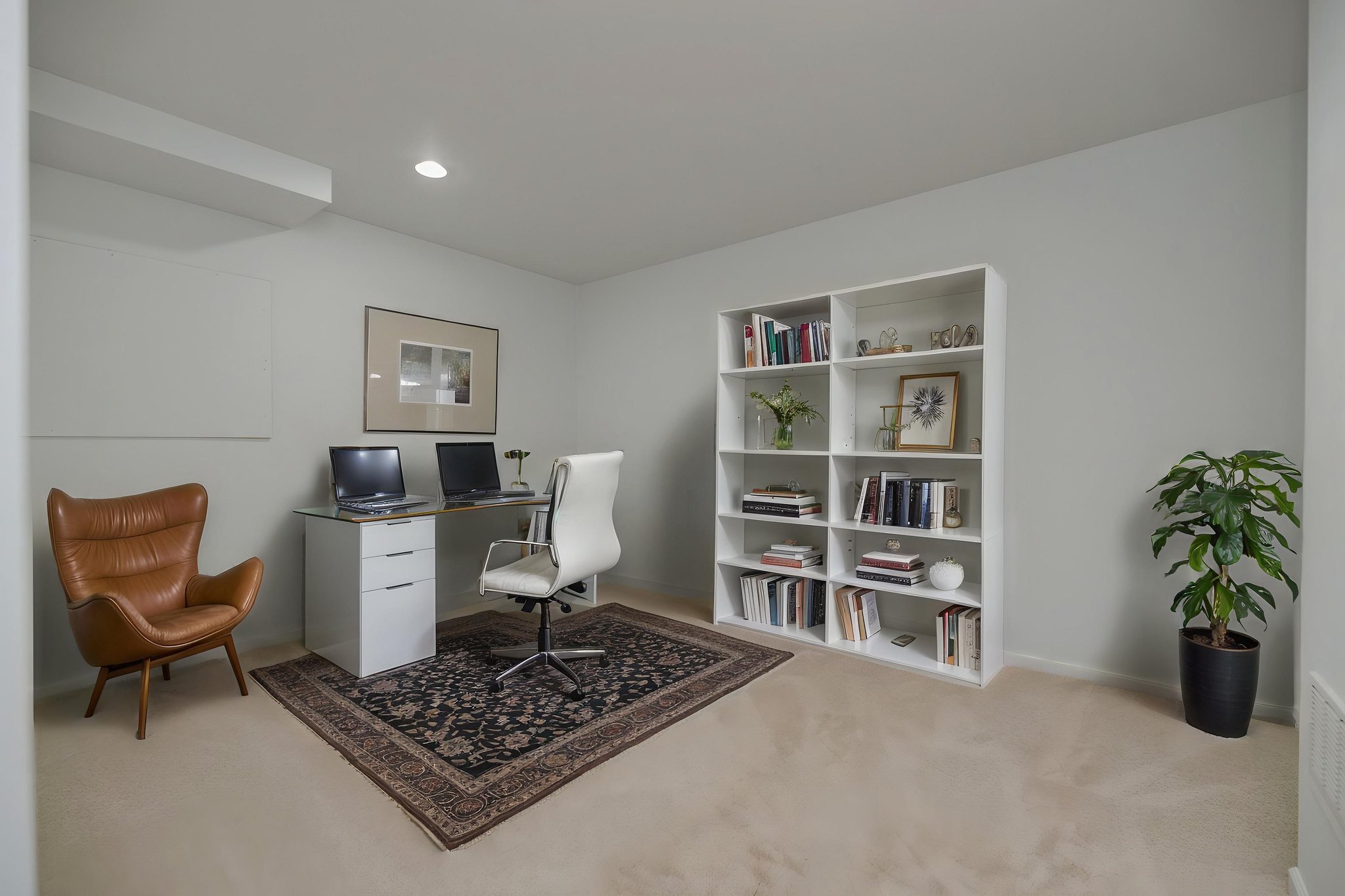 Basement office/dent! - virtually staged