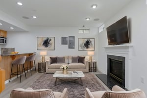 Basement family room- virtually staged!