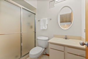 Bath adjacent to bedroom and office