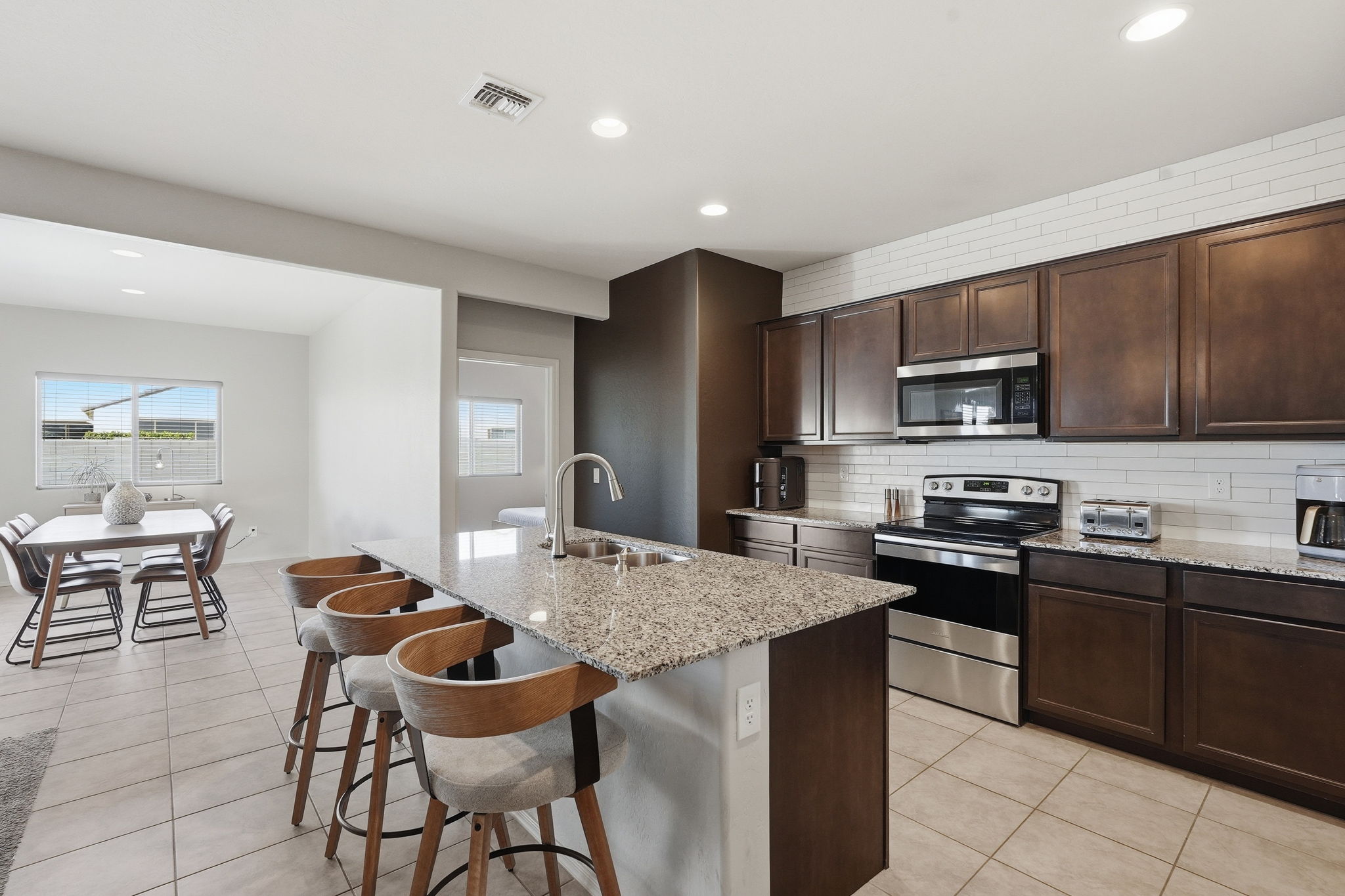 Kitchen with accent wall