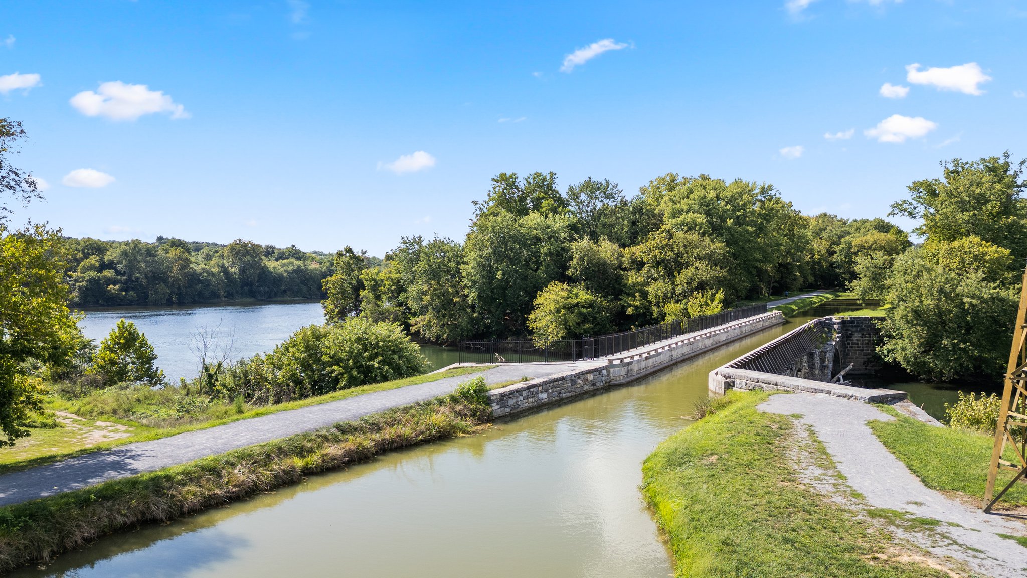 The C&O canal towpath is blocks away