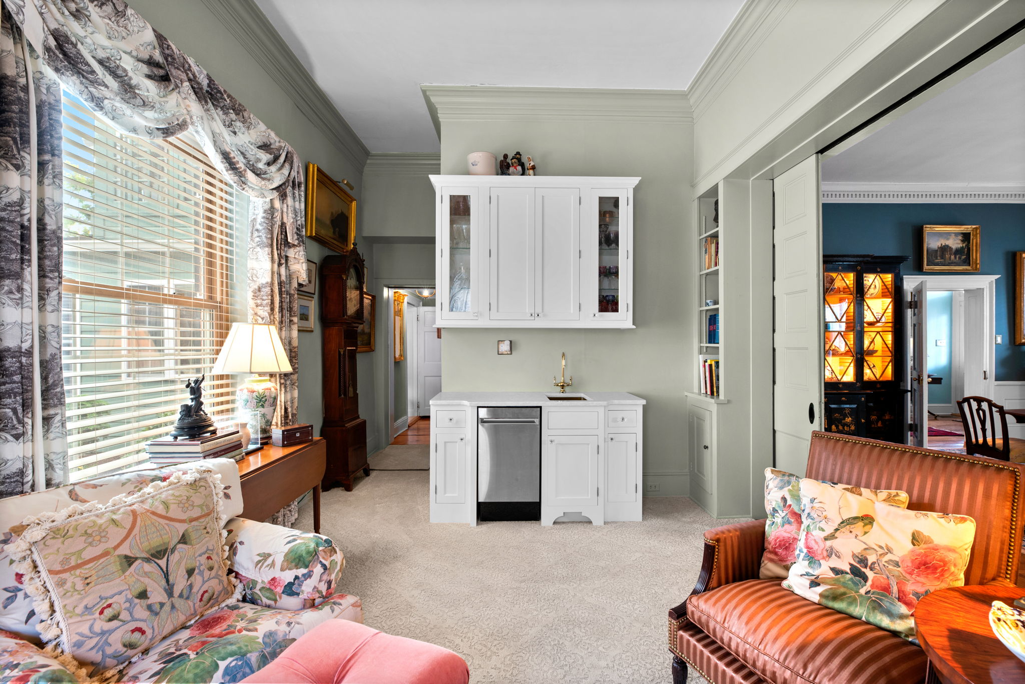 The Library boasts a wonderful custom wet bar!