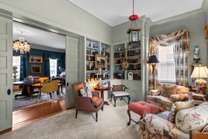 The Library with its custom shelves and woodwork!