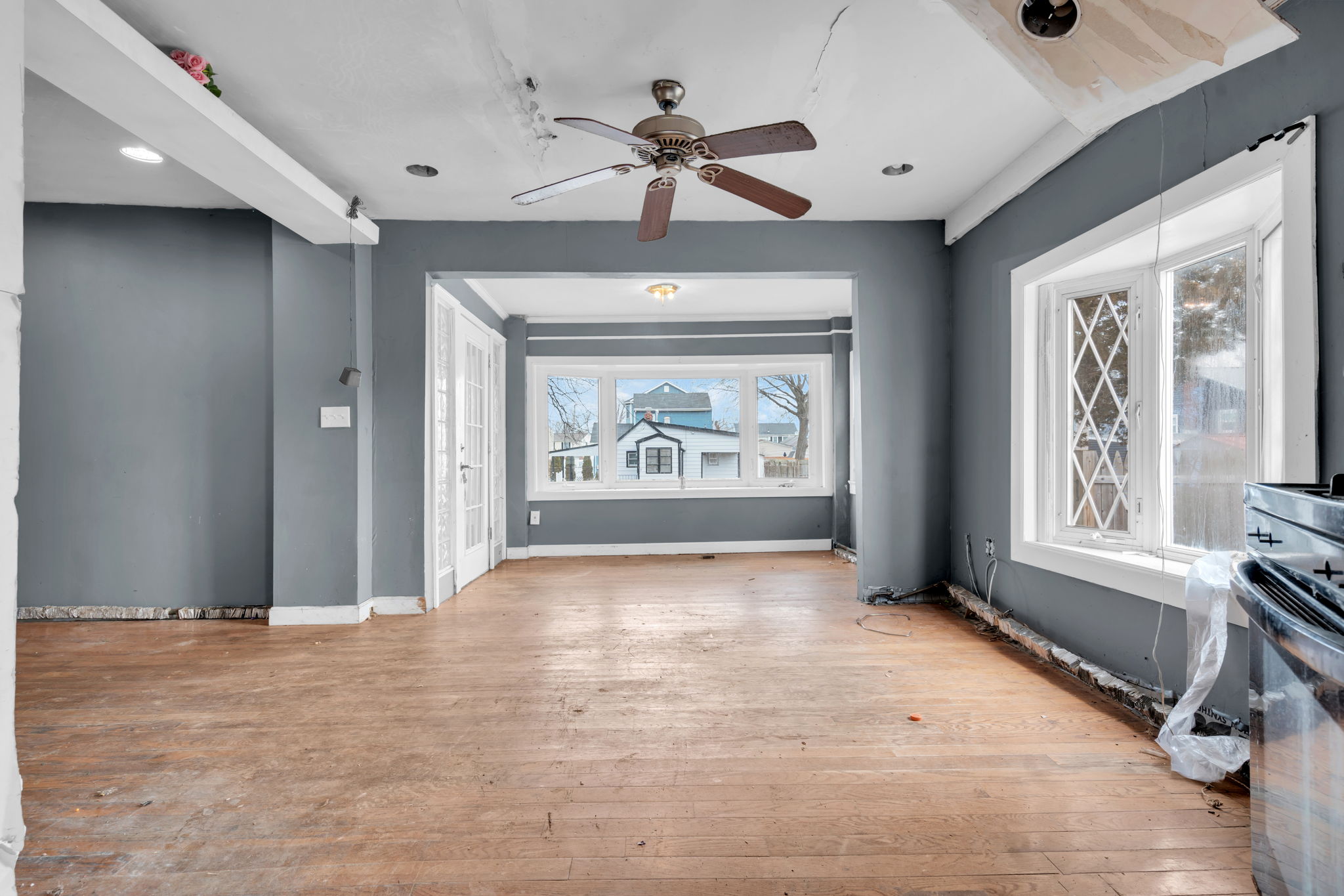 Full view of Dining room to living area