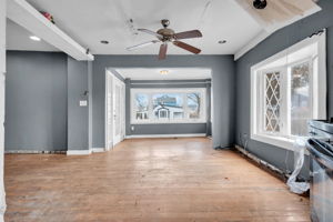 Full view of Dining room to living area