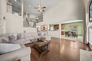 The kitchen is completely open to the living area!