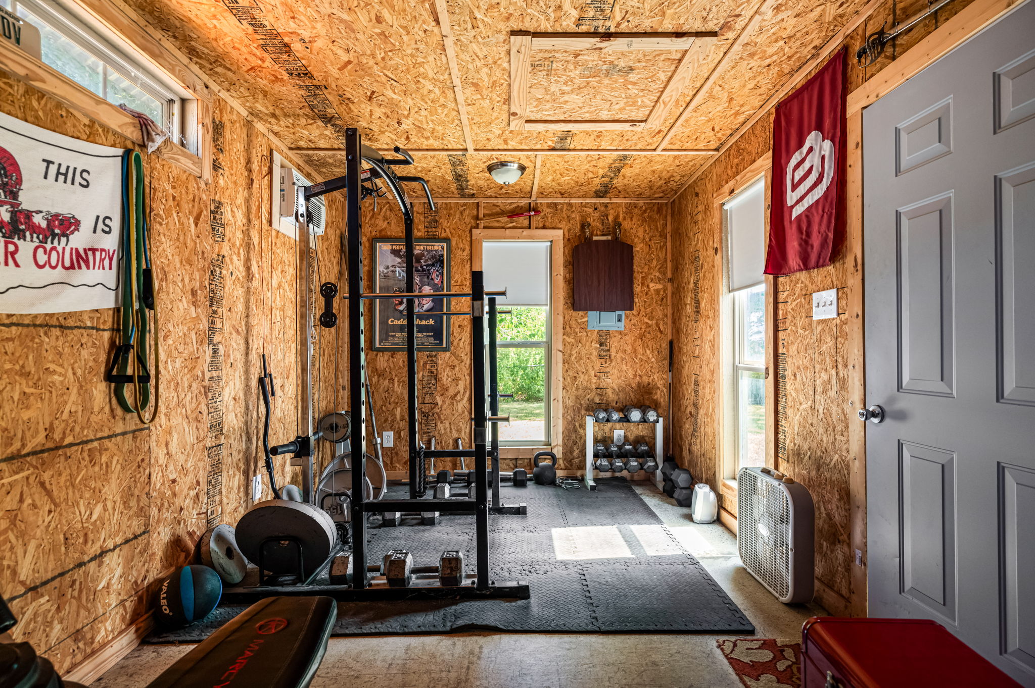 Inside outdoor shed