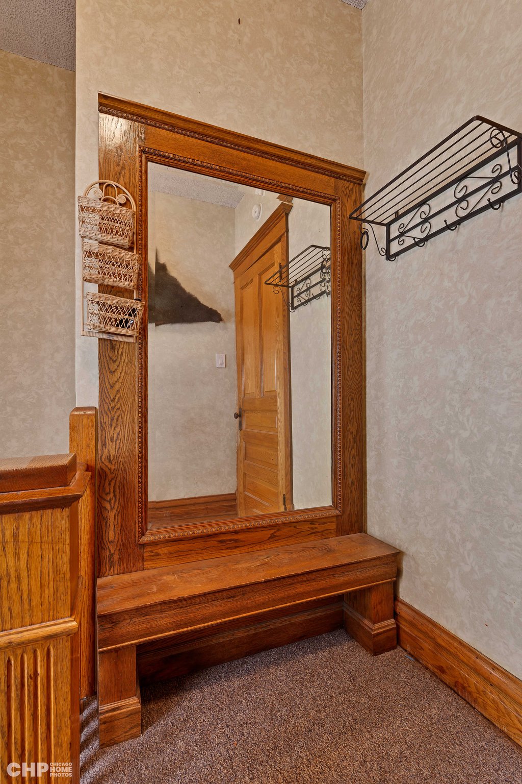 Second floor landing, beautiful original woodwork, pier mirror