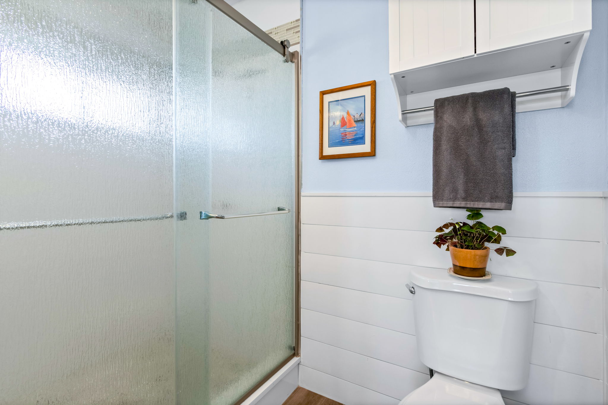 Primary bathroom with walk-in shower