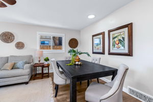 The front room offers the opportunity to use the space for living as well as dining areas. Great for entertaining!