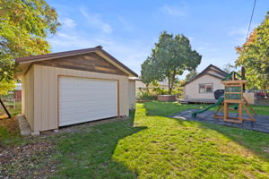 Detached 1-car garage with automatic opener.