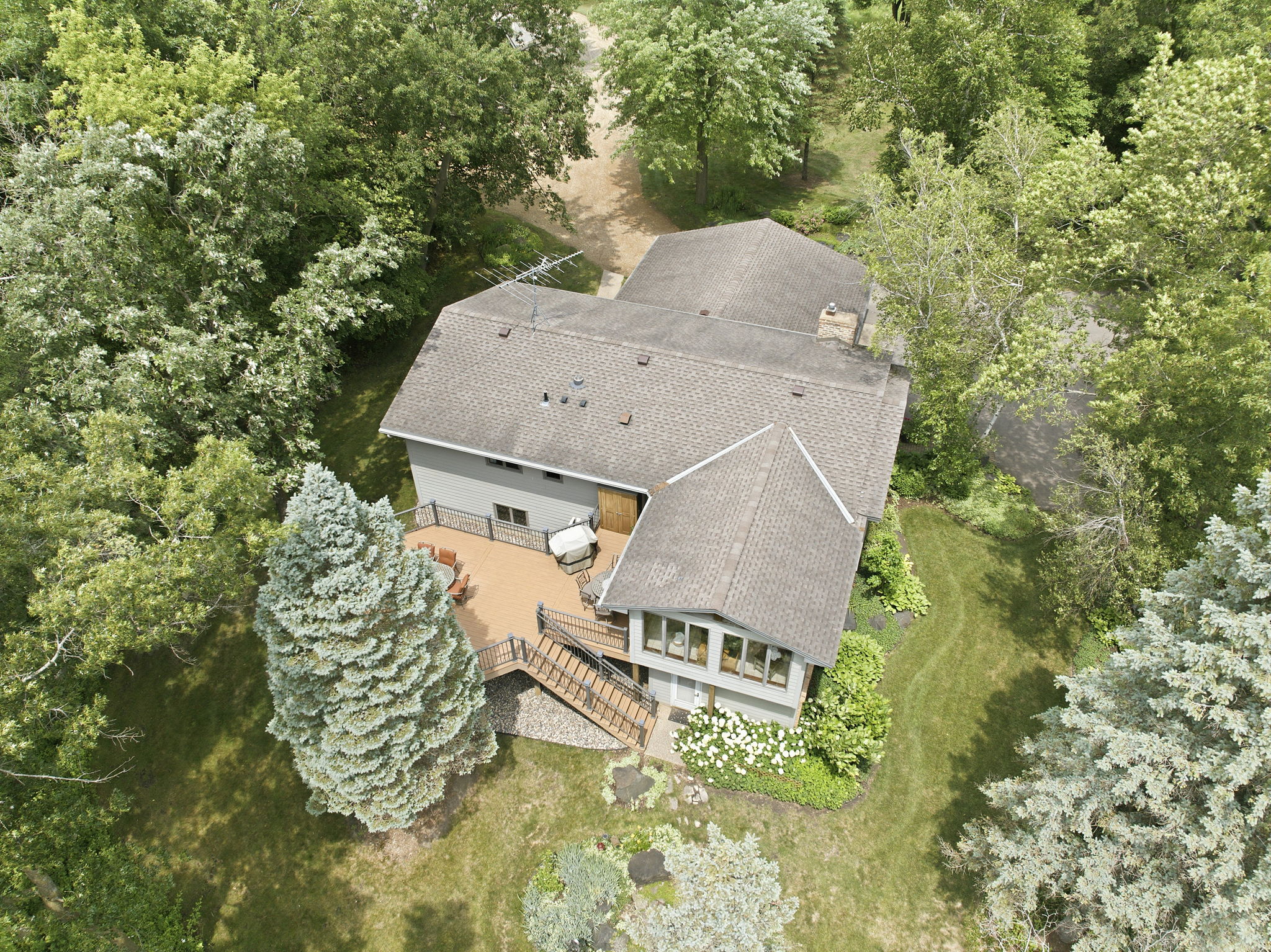 Aerial view of the home.