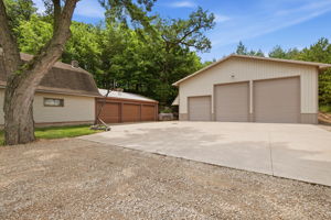 Two 12' x 14' overhead doors and one 10' x 10' door on pole building.