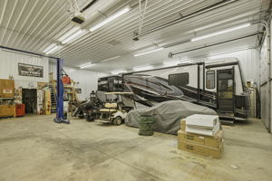 Inside pole building.