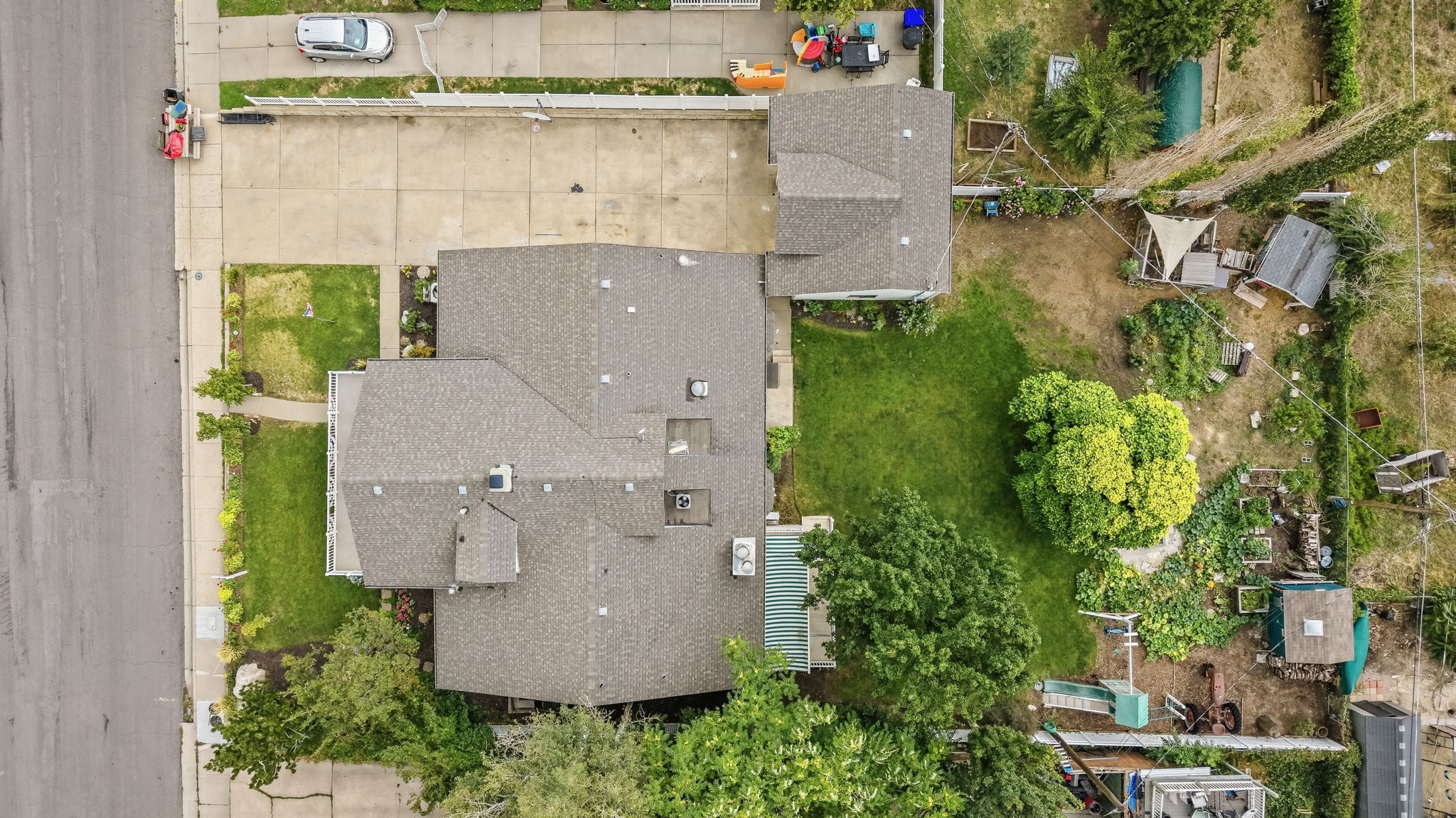 Aerial view of the lot