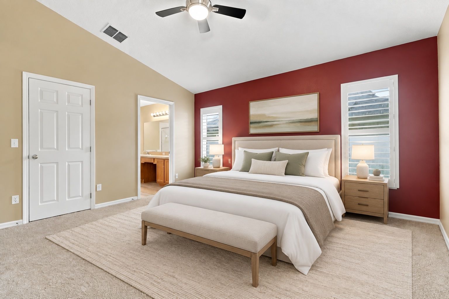 Virtually Staged Primary Bedroom