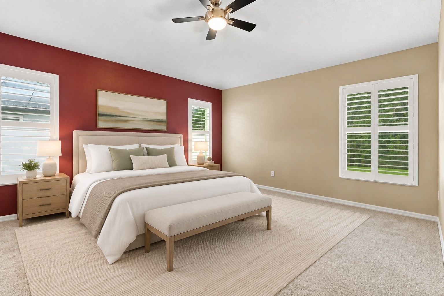 Virtually Staged Primary Bedroom
