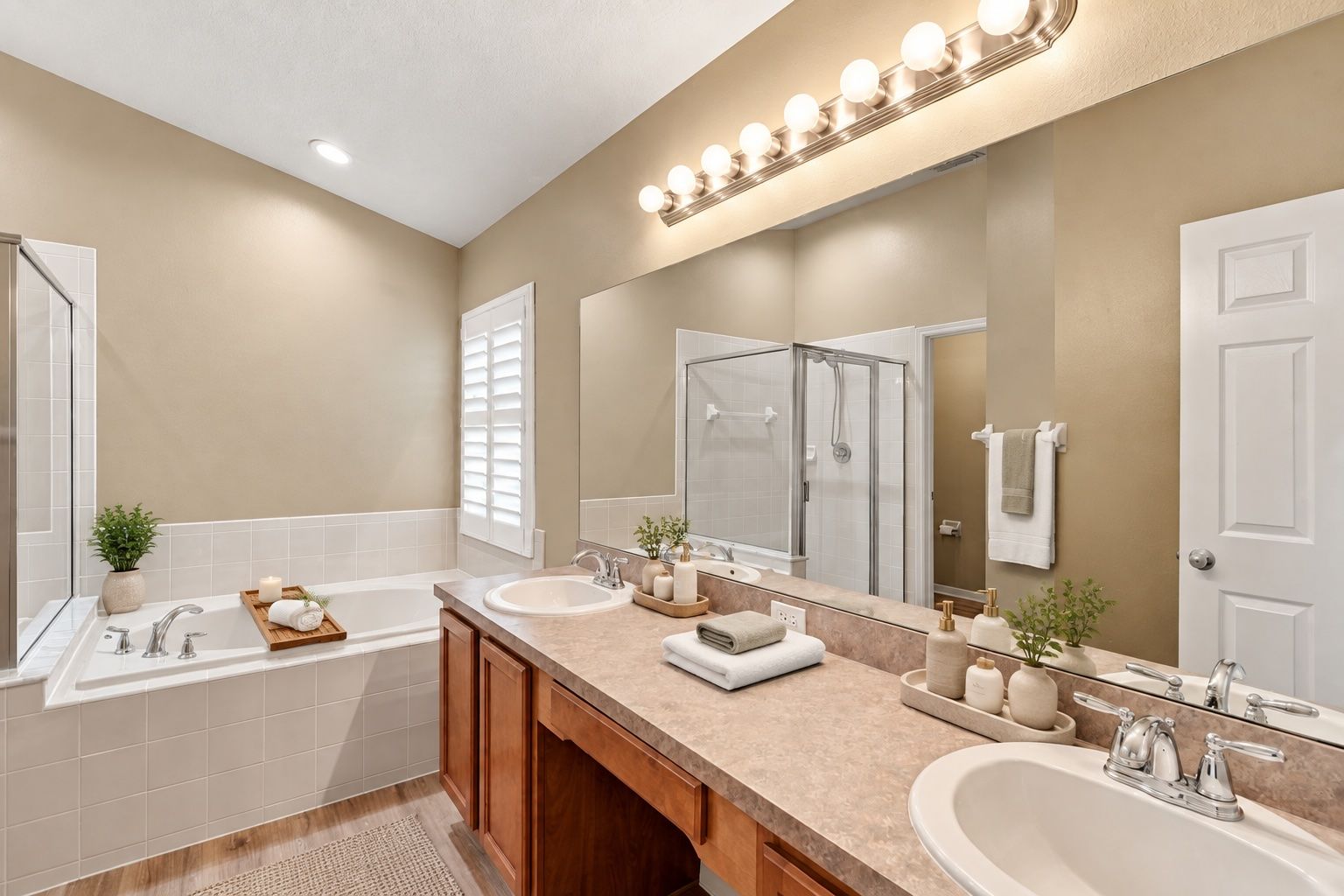 Virtually Staged Primary Bathroom