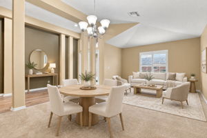 Virtually Staged Family Room/Dining Room