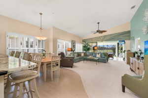 Volume Ceilings and wide Great Room with open kitchen