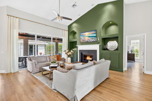 Living Room with slider to pool and lanai