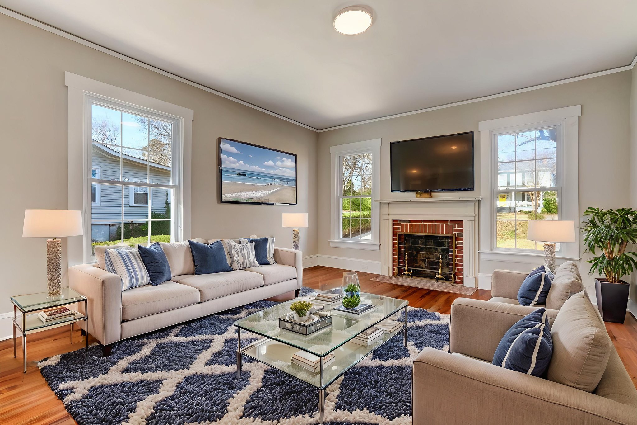 Living Room virtually staged