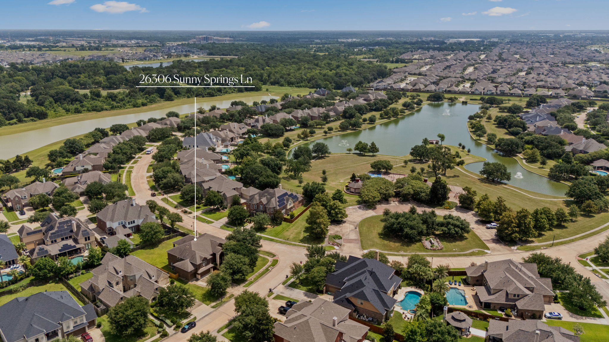 Conveniently located across from the lakes, splash pad and walking trails!