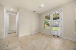 Breakfast nook perfect for enjoying breakfast or coffee while you look out into your backyard.