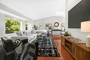 Living Room w/ Vaulted Ceiling