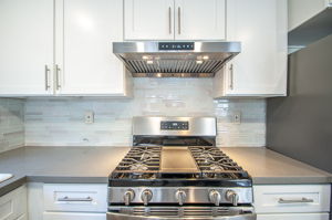 Gas Range with hood above