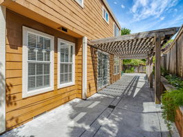 Backyard with patio and low maintenance landscaping