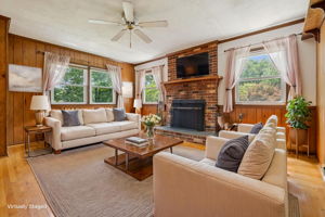 Family Room with Wood-Burning Fireplace