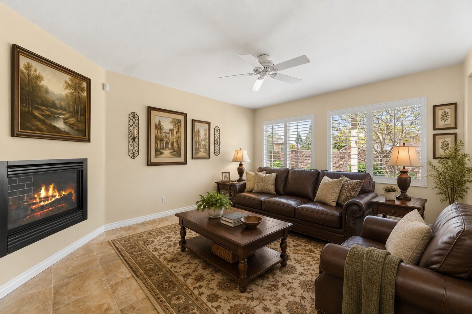 Virtually Staged. Working Fireplace was photoshopped in.