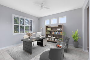 Front living room, dining room playroom or office