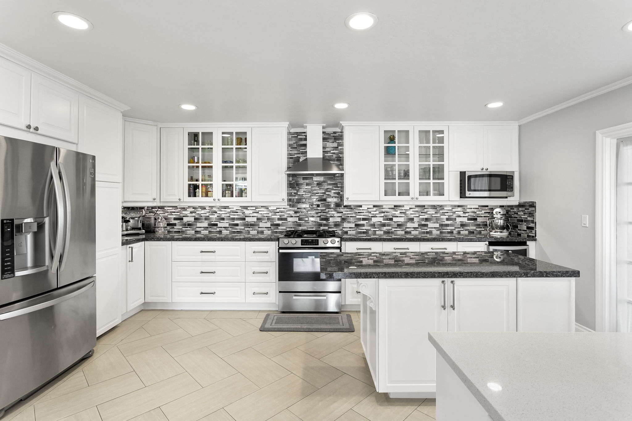 This kitchen has been expanded and opened up