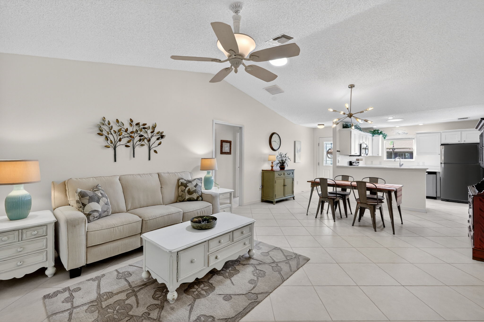 Living, Dining, and Kitchen