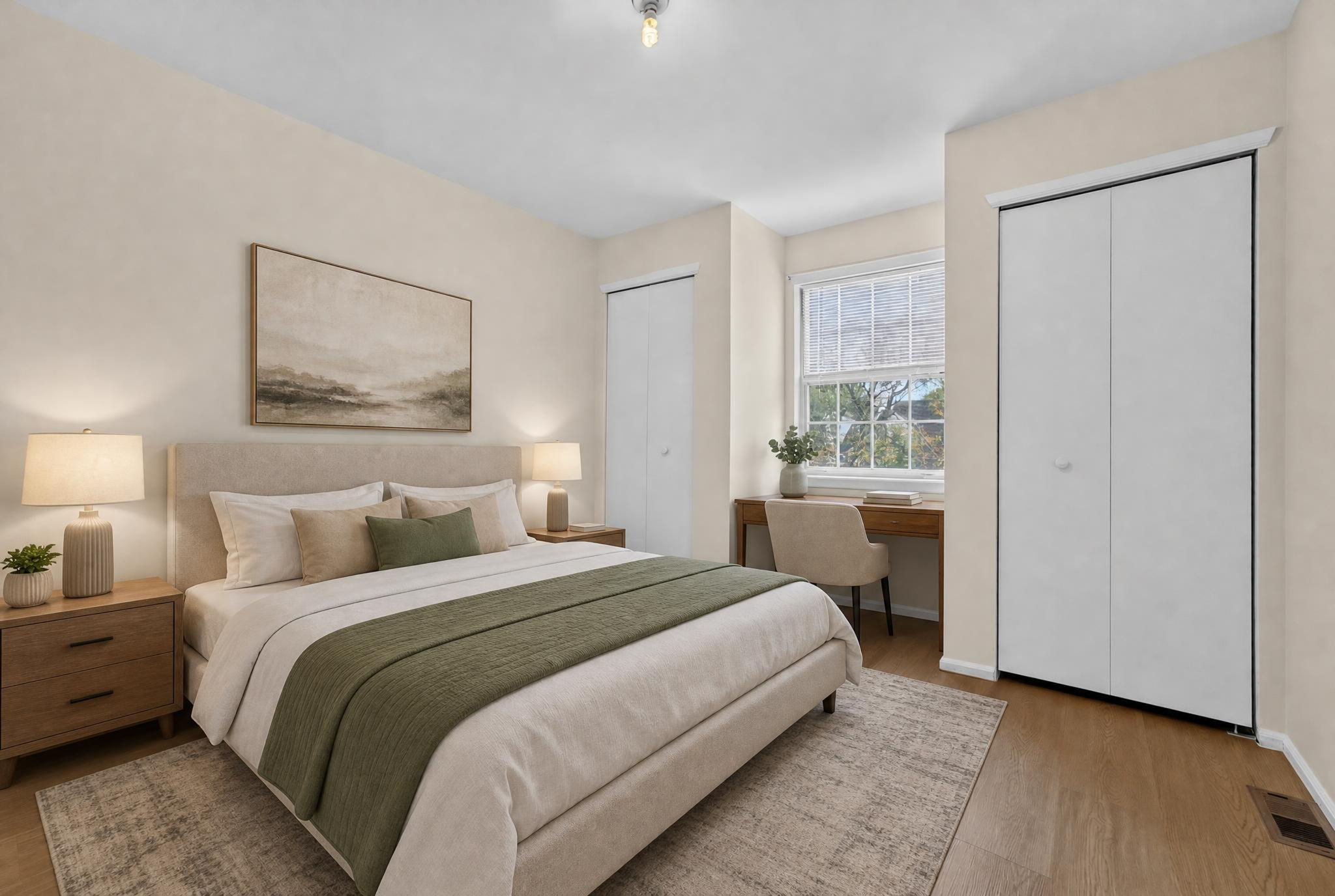 Bedroom 2-Virtually Staged- 3 Closets LVP Flooring - 2025