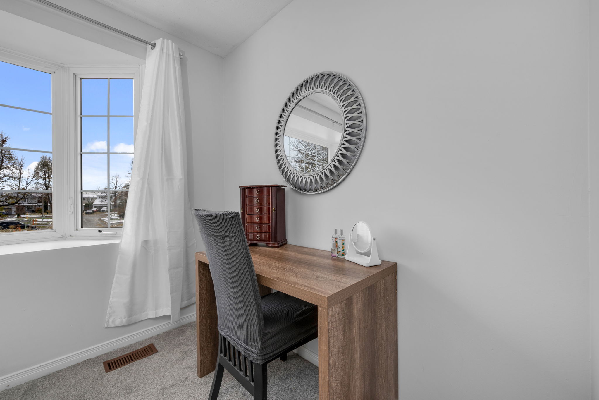 Large, bright bay window