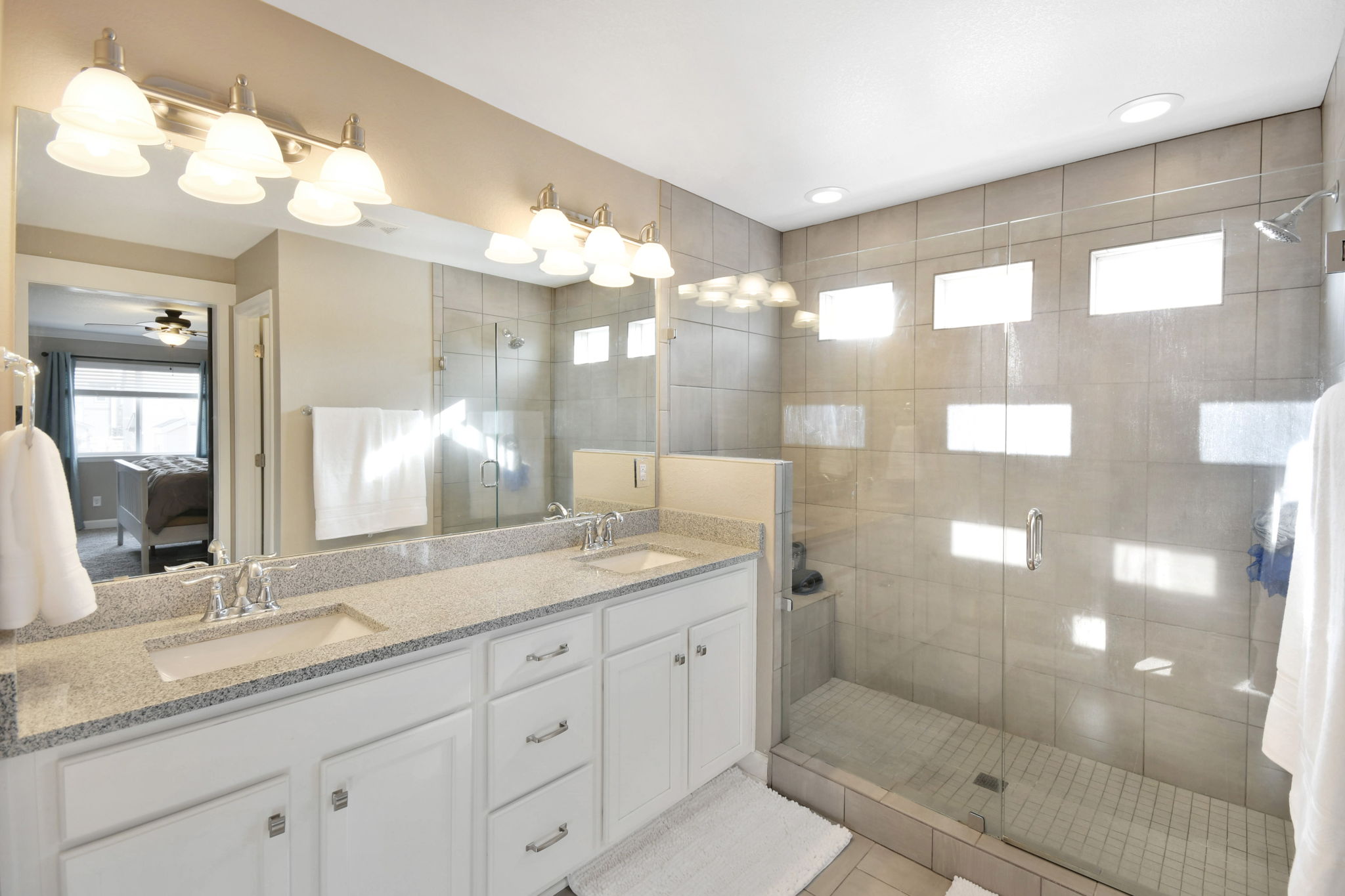 Upgraded shower stall in Owner's suite