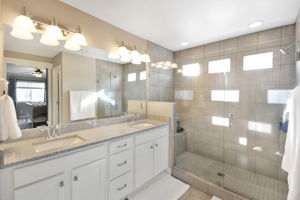 Upgraded shower stall in Owner's suite