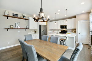 Custom shelving in Kitchen/Dining