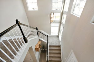 Bright staircase flooded with natural light
