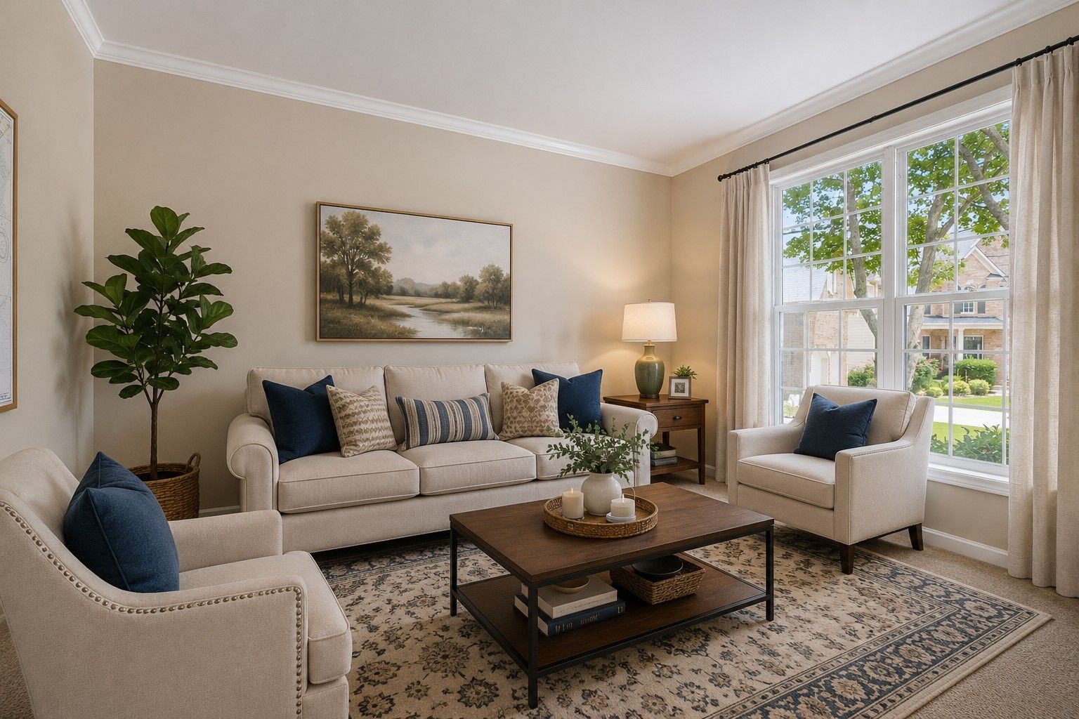 Living Room - Virtually Staged-AI Generated