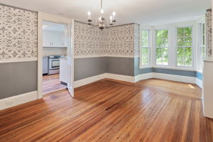 Lovely Bay window and privacy door to kitchen